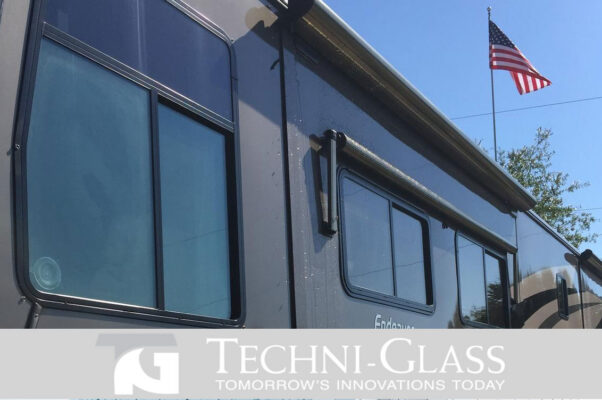 picture of glass on an rv on a beautiful sunny day